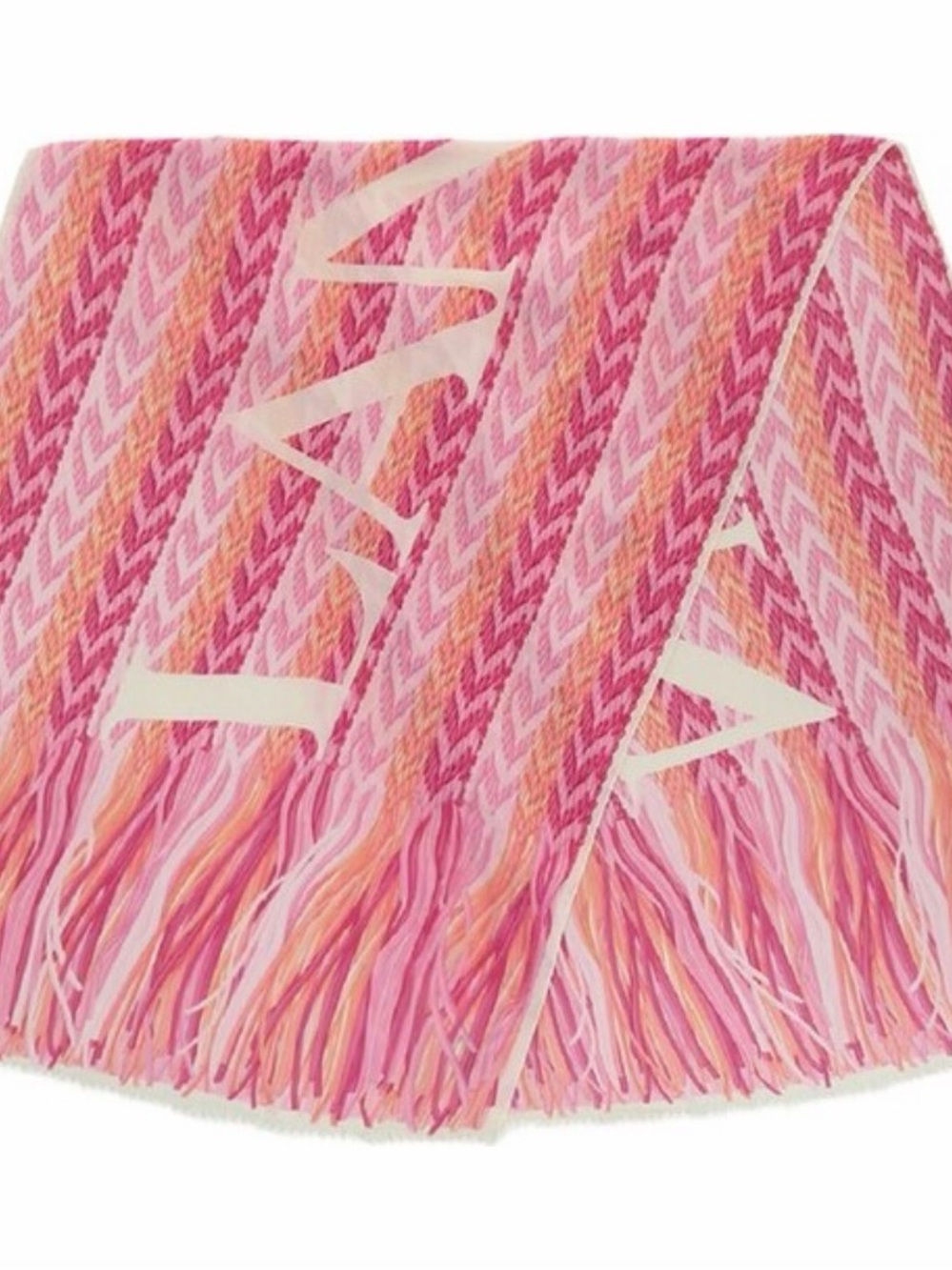 Lanvin Pink & Orange Striped Scarf - Picture 3 of 3